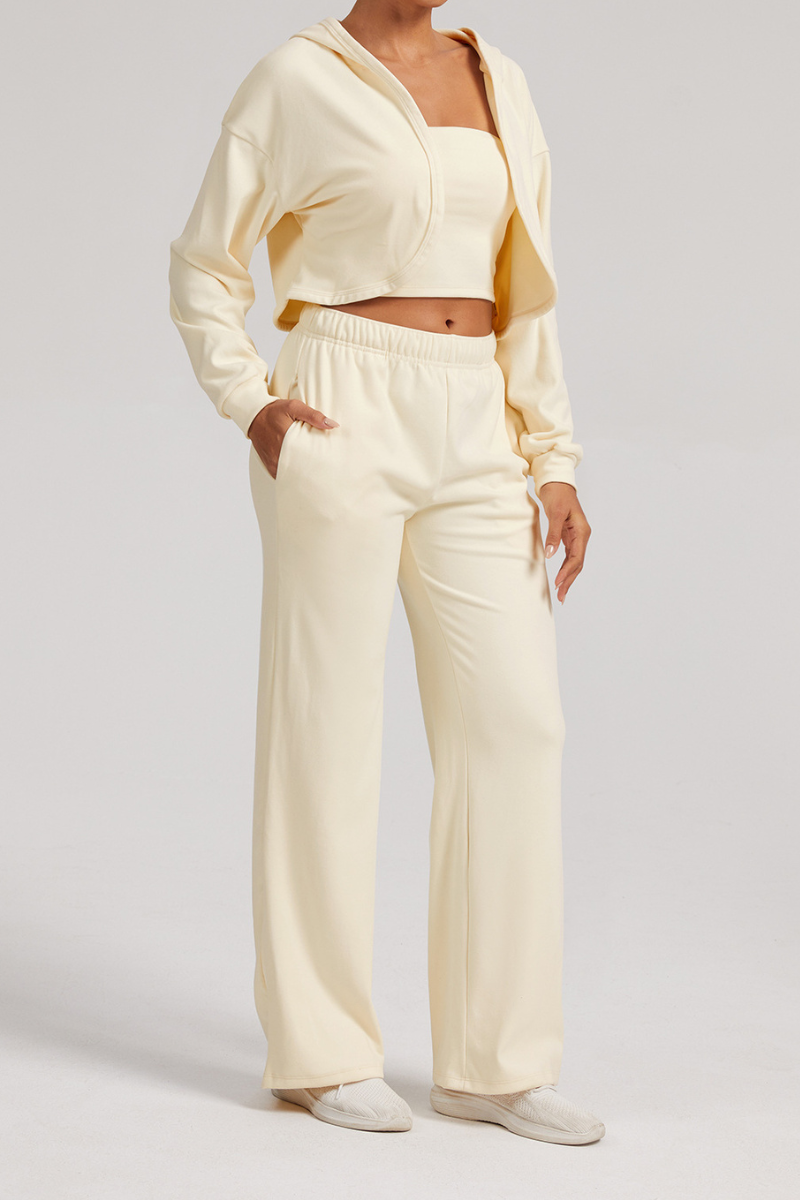 Oversized cardigan and wide-leg pants set