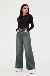 Women's Vintage High-Waisted Loose Wide-leg Jeans