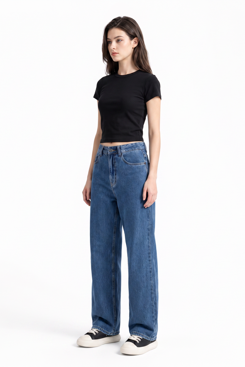Women's Fall High Waist Soft Straight Leg Jeans