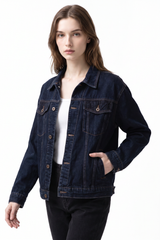 Women's Fall Classic Original Blue Button Front Denim Jacket