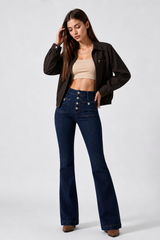 Women's High Waist Slim Flare Jeans