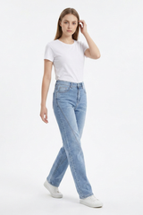 Women's Fall Classic Diagonal Seam Straight Leg Jeans