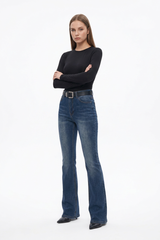 Women's Fall Washed High Waist Flare Jeans