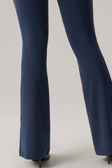 Women U-Neck Open-Back Sculpting Flared Pants Yoga Bodysuit