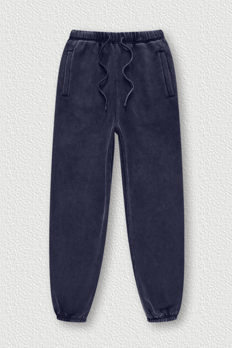 Vintage Washed Fleece Joggers - Unisex Winter Streetwear Pants
