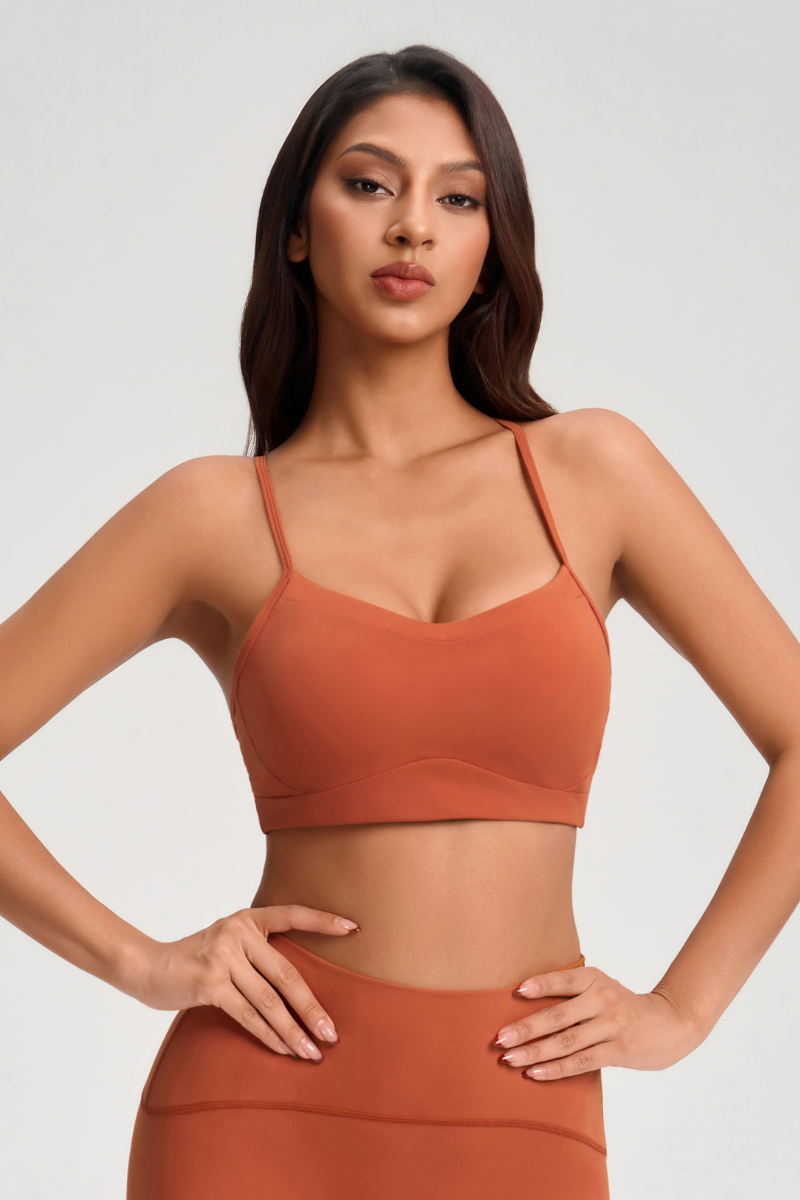 Women's Spaghetti Strap Cut-Out Sports Bra