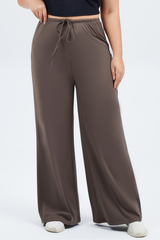 Plus Size Women's Drawstring Waist Loose-Fit Yoga Wide-Leg Pants
