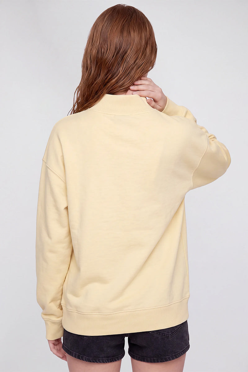 Women's Fall Fleece Mock Neck Sweatshirt with Side Neck Slit