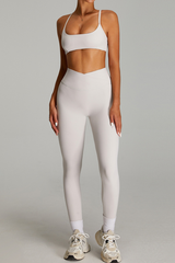 Women's Set: Cross-back  Bra And Criss-cross Waist Leggings