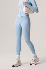 Women Solid Light Fleece Belly Controlling Sports Leggings
