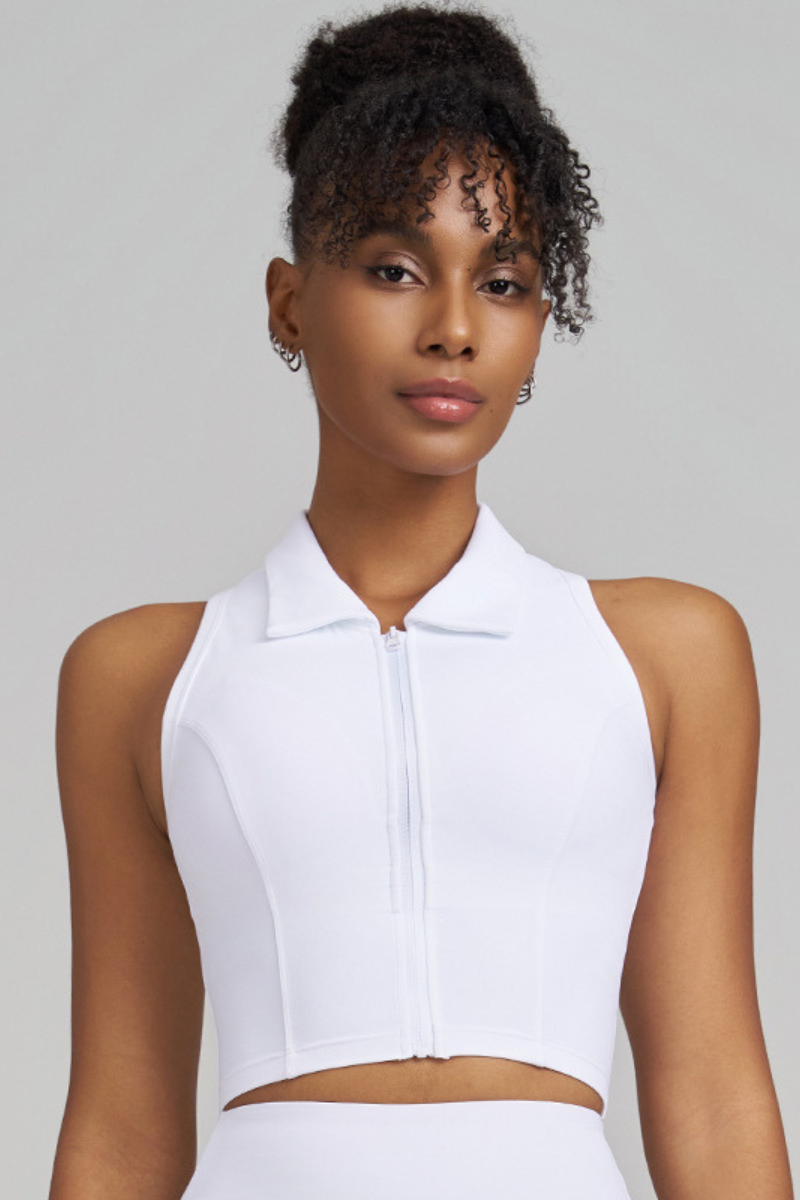 Women's Polo-style sleeveless sport top