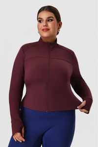 Plus Size Women's Fitted Zip-Up Yoga Jacket