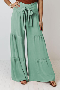 Women's vintage layered wide-leg pants