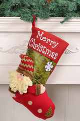 Christmas Decorations Large Sock With Reindeer Doll