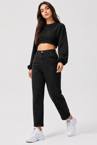 Women's Plus Size High Waist Stretch Straight Leg Jeans