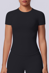 Women's Summer Seamless Solid High Stretch Breathable Tee