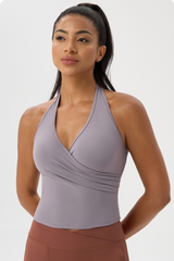 Women's Halterneck Deep V Backless Sports Tank Top