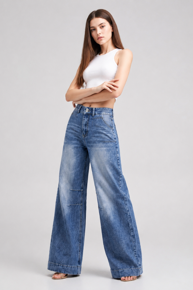 Women's High Waist Wide Leg Jeans