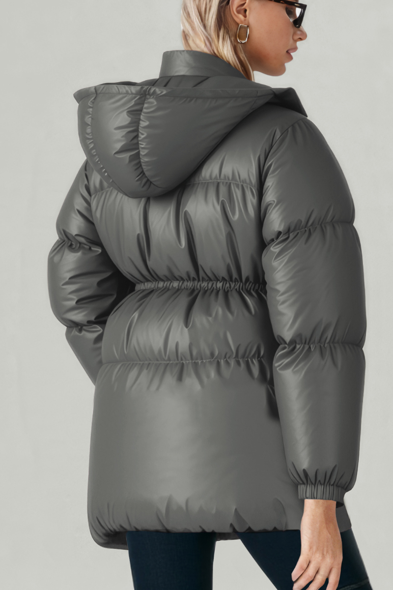 Women's waist-cinching cotton jacket