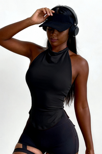 Women's backless sleeveless TankTop with chest pads