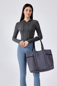 Women Hooded Drawstring Short Slim Outdoor Sports Fitness Yoga Jacket