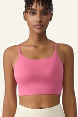 Women's U-neck Padded  Spaghetti-Strap Tank Top