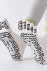 Women's Gradient Separator Anti-Slip Yoga Crew Cotton Socks