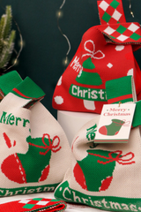 Christmas Knitted Gift Bag For Apple Packaging Decoration