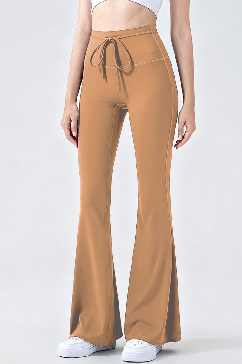 Women's Athletic High-waist Drawstring Flare Pants