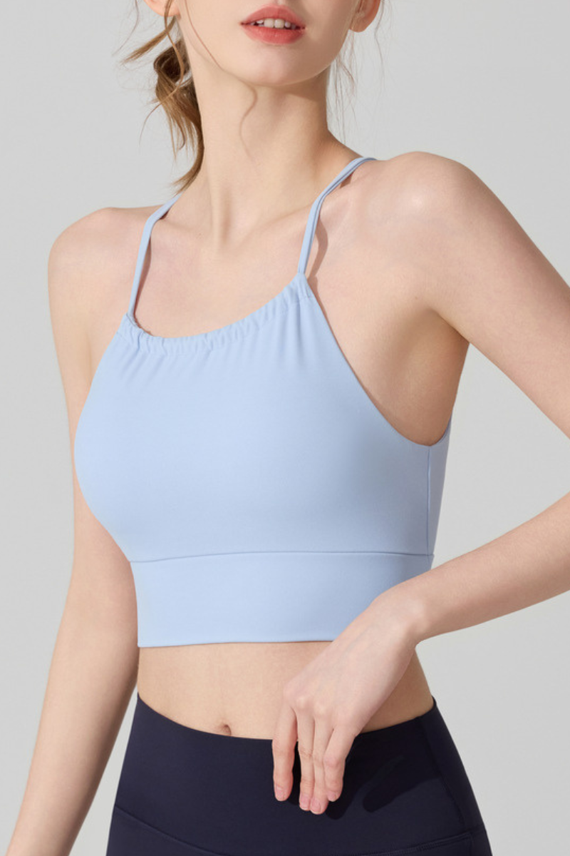 Women's Twisted Cutout Back Halterneck Padded Sports Bra
