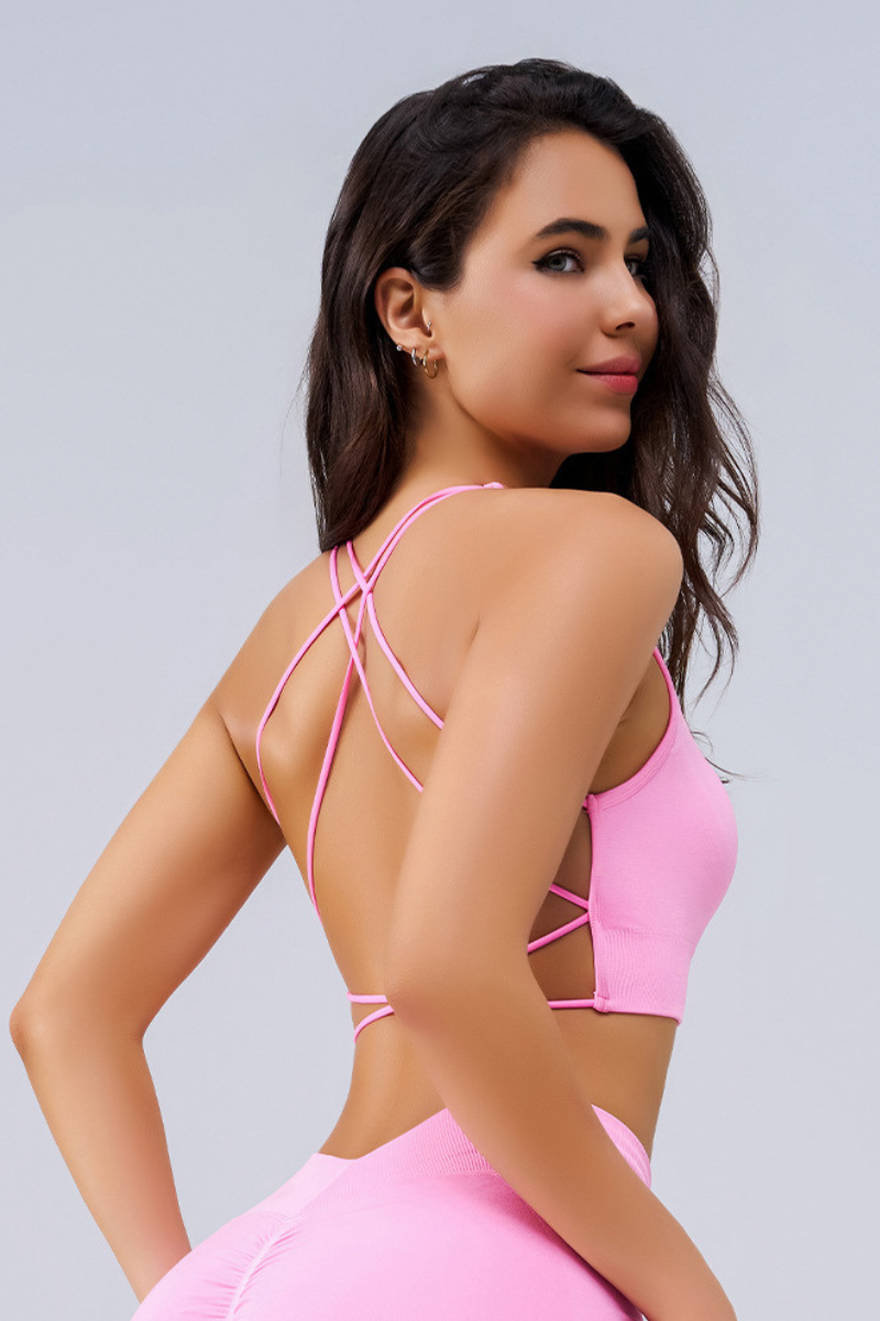 Women's Seamless Cross Back Sports Bra