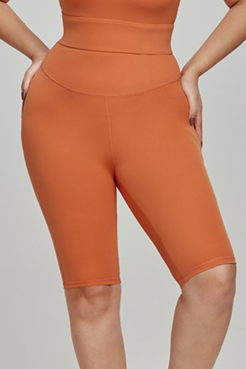 Plus-Size Women Athletic High-Waisted Tummy Control Shorts