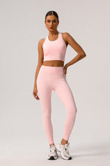 Trimmed sports bra & yoga leggings 2-piece set