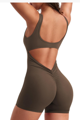 All-In-One Back-Cutout Yoga Bodysuit