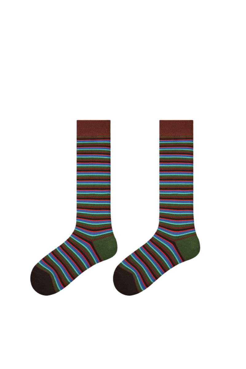 Women's Y2K Retro Color Stripe Soft Slouch Crew Socks