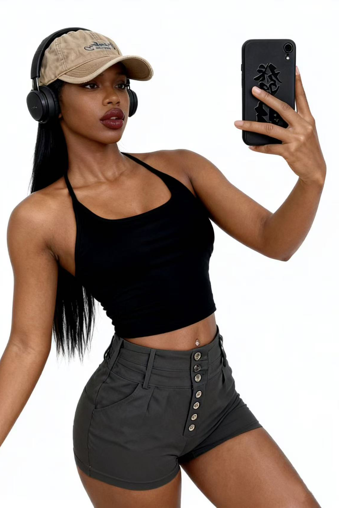 Women's quick-drying with chest pads sports suspenders