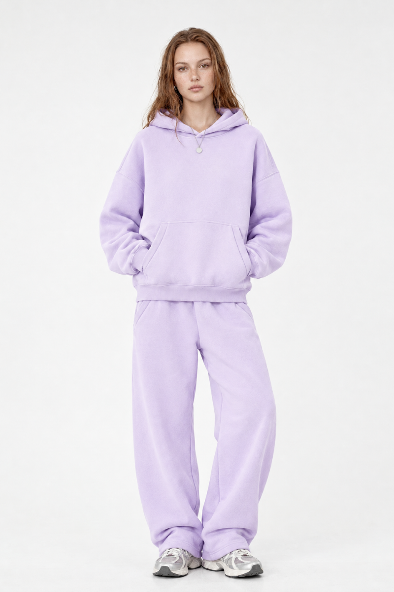 Women's  Fall Fleece Hoodie & Wide Leg Sweatpants Casual Set