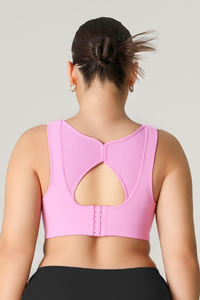 Plus Size Women's  Crisscross Back Sports Bra With Back Clos