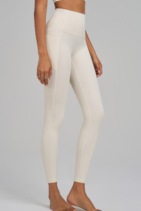 High-waist, snug-fitting athletic pants