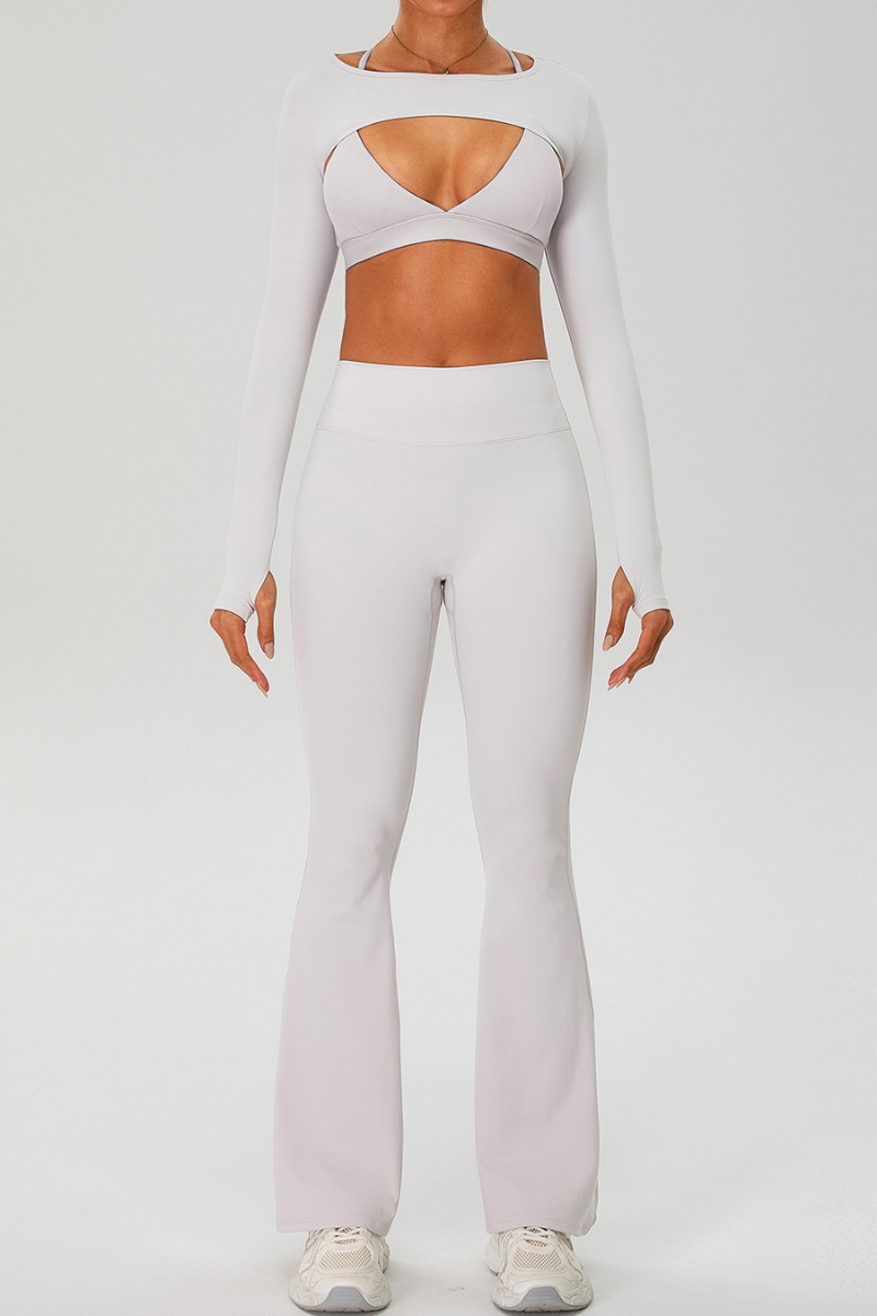 Women's Set:Cross Back Triangle Cup Bra & Tank Top & Leggings