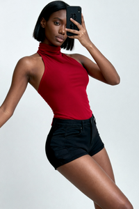 Women's backless sleeveless TankTop with chest pads