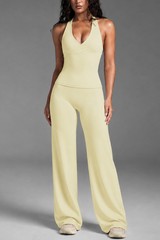 Women's Halter Tank Top And Straight Pants Two-Piece Sets