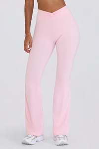 Women's Brushed Pleated Sports Yoga Flared Pants