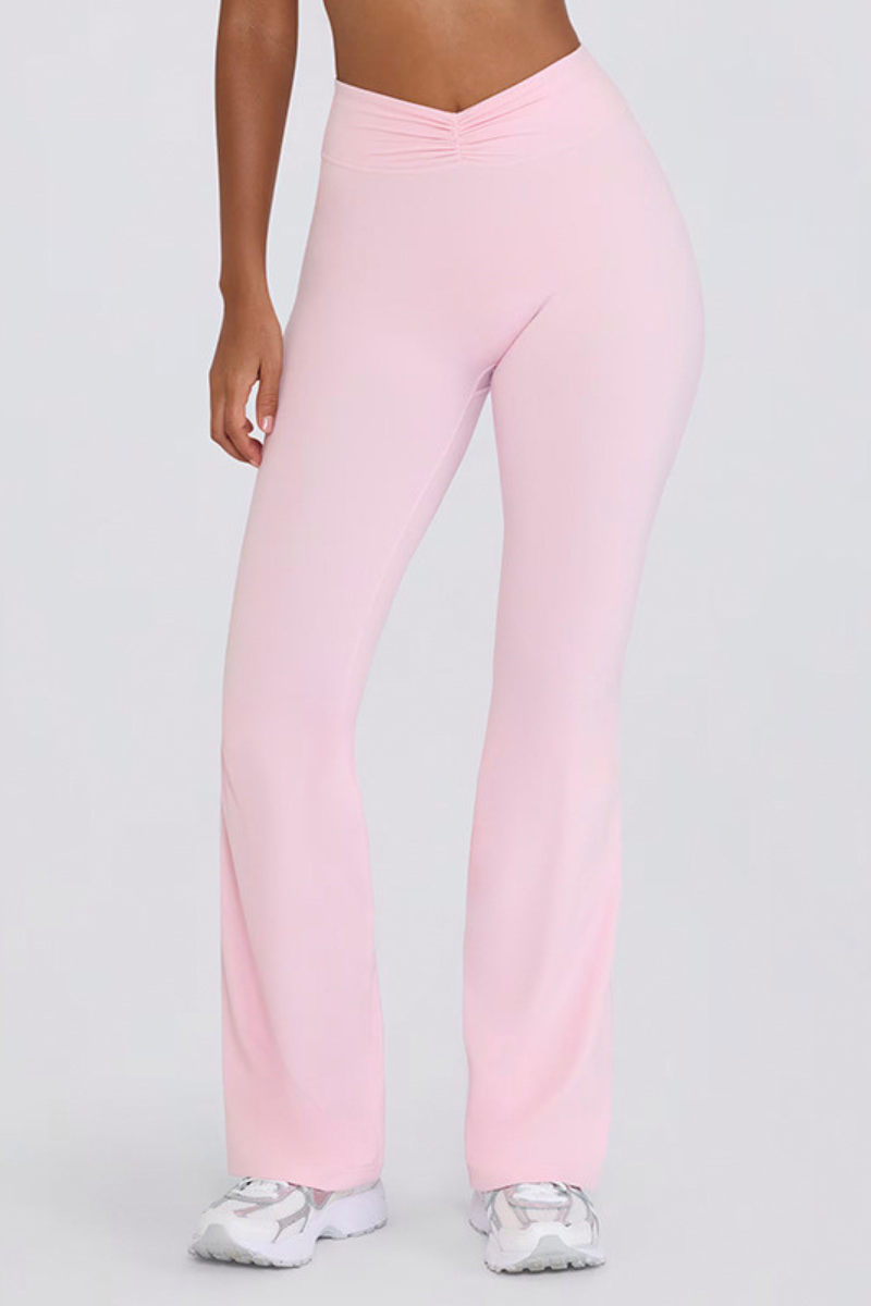 Women's Brushed Pleated Sports Yoga Flared Pants