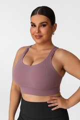 Plus Size Women's Crisscross Back Sports Bra with Back Closure
