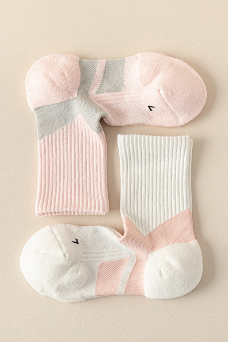 Women's Professional Color Block Sports Yoga Crew Socks