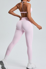 Women's Two-Piece Set:Halterneck Bra And High-Waist Leggings