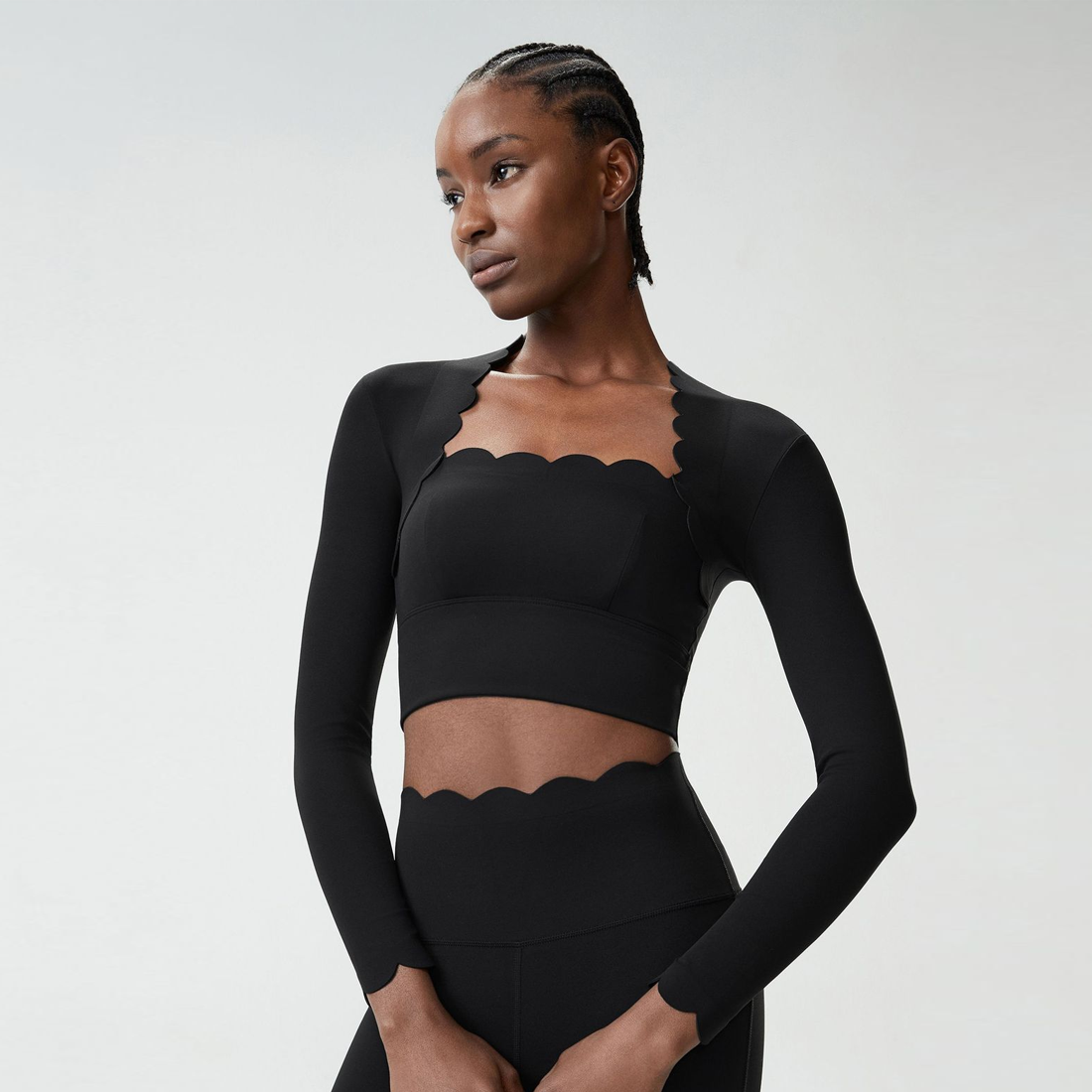 Women's Petal Cap Sleeve Long Sleeve Top