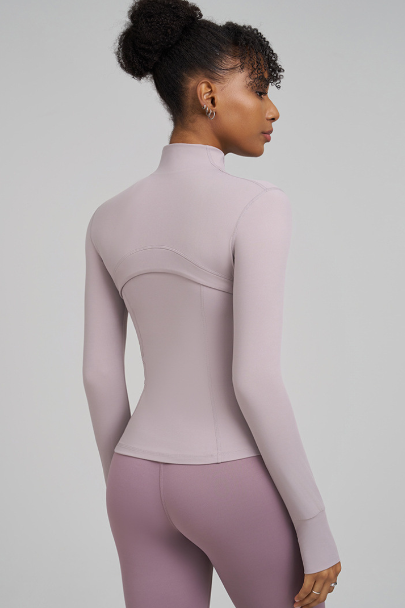 Collar-style jacket with zipper closure