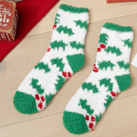 Women's Multicolor Christmas Gift Coral Fleece Socks